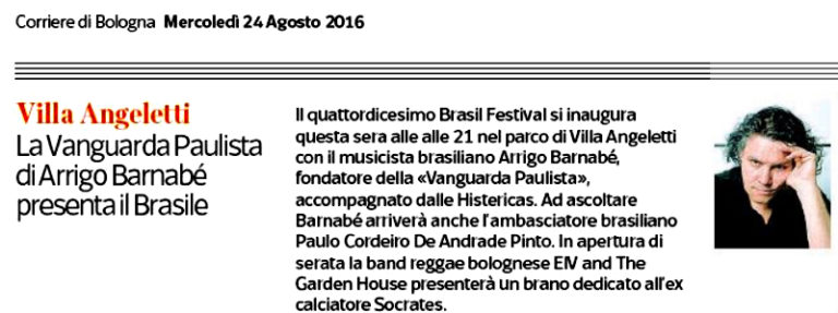 Corriere di Bologna - Brasil Festival 2016